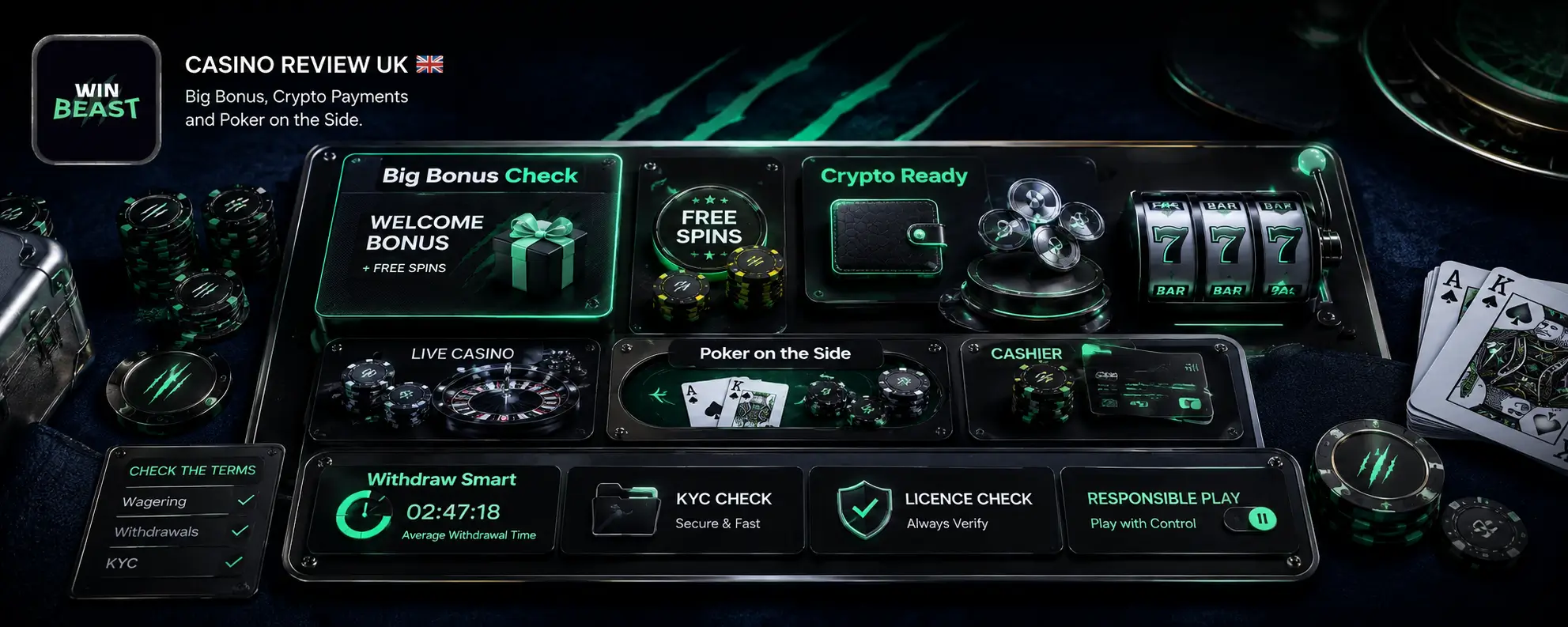 WINBEAST Casino Review UK: Big Bonus, Crypto Payments and Poker on the Side